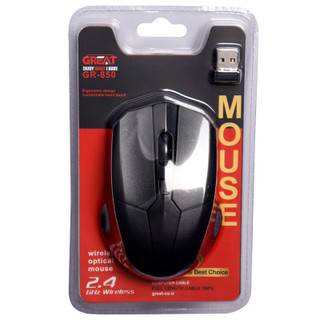 ماوس بی سیم GREAT مدل GR-850، اتصال 2.4 گیگاهرتز، دانگل USB نانو، ۳ کلید، طراحی ارگونومیک، مناسب ادارات و منزل