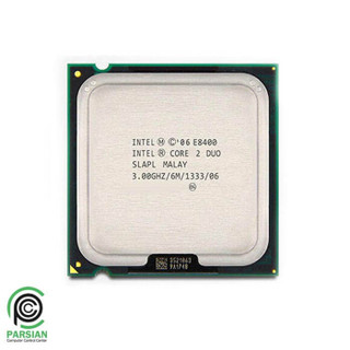 پردازنده اینتل Core 2 Duo مدل E8400، CPU دو هسته ای 3.00 گیگاهرتز، سوکت LGA775، معماری Wolfdale، 6 مگابایت کش L2، 45 نانومتر
