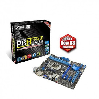 مادربرد ایسوس P8H61-M LE USB3 با پردازنده i3-2120 3.30GHz، پشتیبانی از حافظه DDR3 تا ۱۶ گیگ، دارای پورت USB 3.0، خروجی VGA و DVI-D