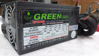 پاور گرین مدل GP580B، منبع تغذیه 580 وات گرین، پاور کامپیوتر Green 580W، فن 120 میلی متری
