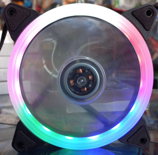 فن خنک کننده کیس گریت 12cm RGB، فن LED هفت رنگ 120mm، همراه پیچ نصب، قیمت اقتصادی